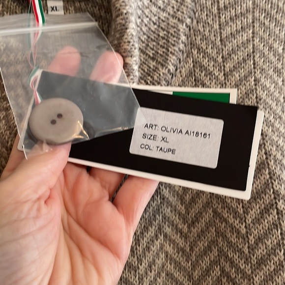 Gio & Gio Olivia Sweater Coat Womens XL Long Line Cardigan Wool Blend Taupe NEW - Picture 14 of 17